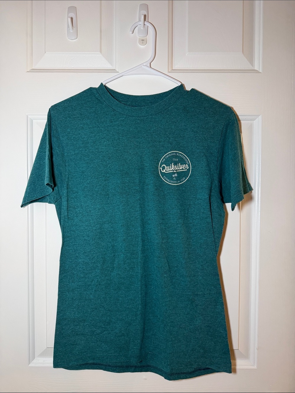Quiksilver Teal Crewneck Short-Sleeve Logo Tee